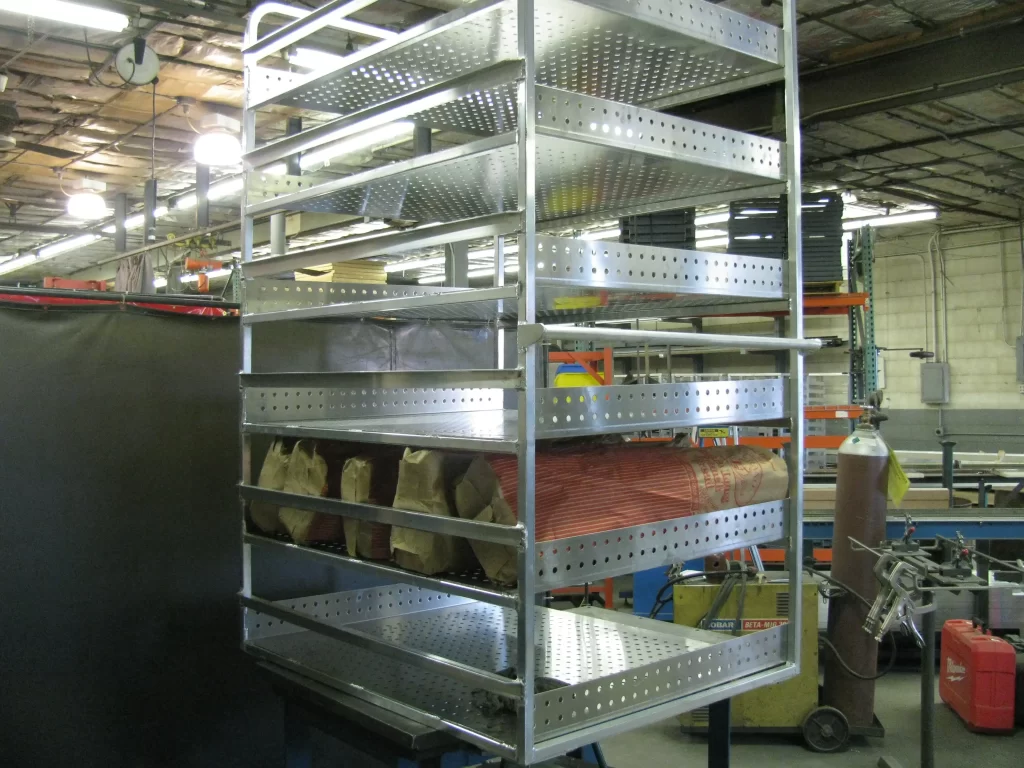 Perforated metal shelf rack | Schaumburg Specialties