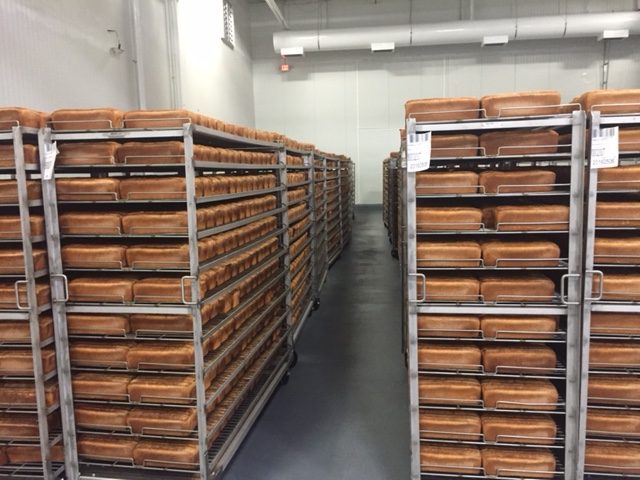 Roskam foods bread cooling racks - aisle