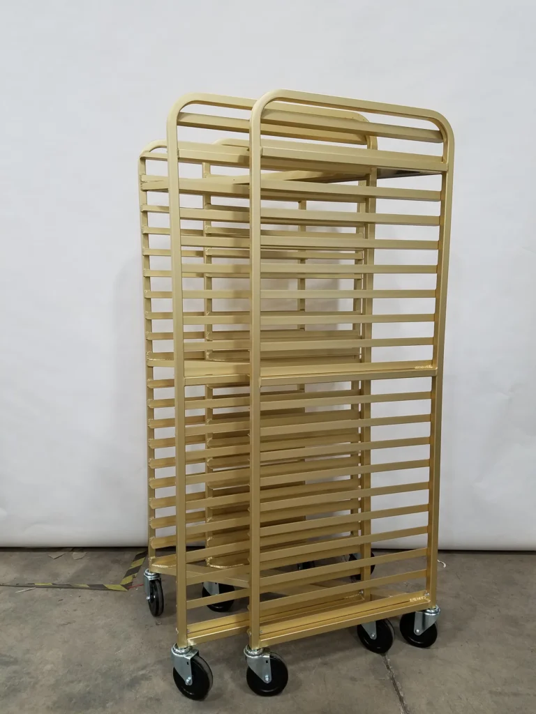 Gold Colored Anodized Pan Rack Food Safe by Schaumberg Specialties