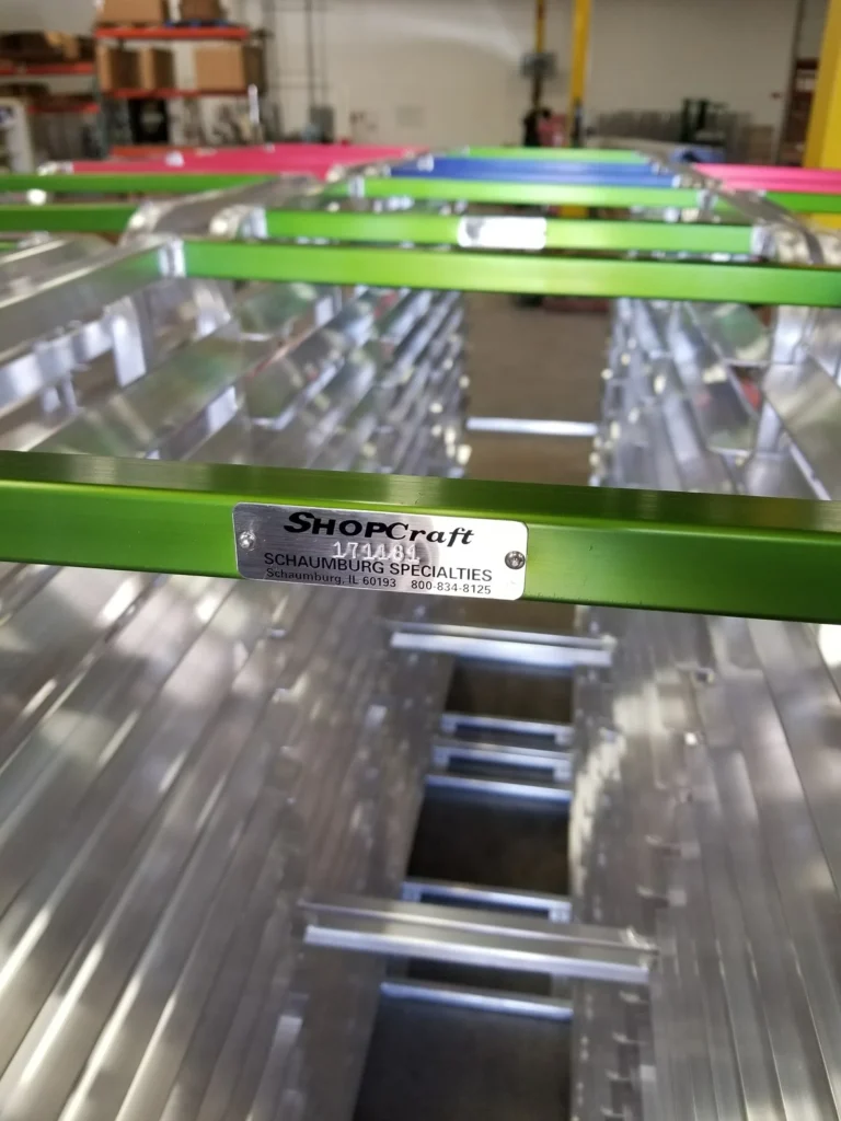 Green Colored Anodized Pan Rack Food Safe by Schaumberg Specialties