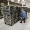 multiple steel bakery racks