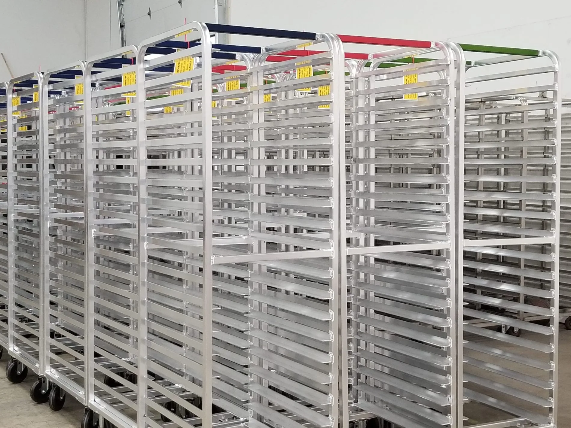 multiple stainless steel sheet pan racks