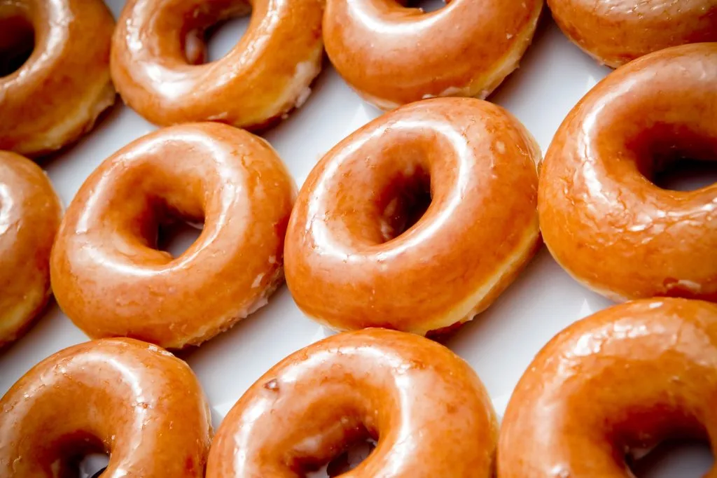 Lots of glazed donuts