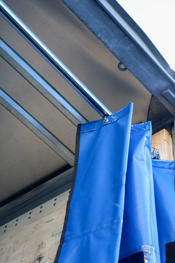 Refrigerated Truck Curtains Close Up Rail