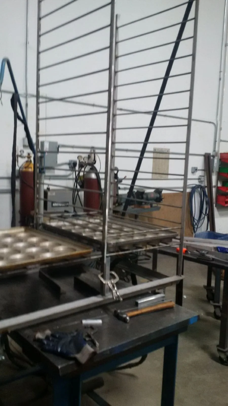 Sheet pan racks in production