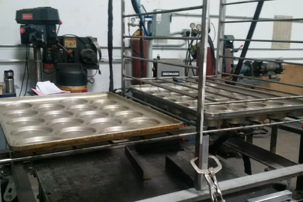Sheet pans on racks
