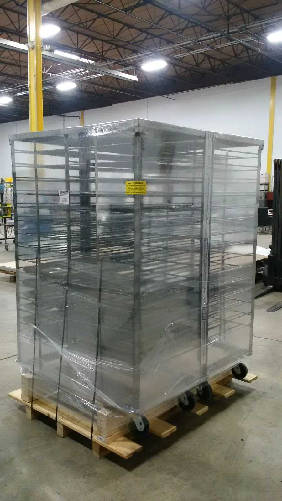 Steel offload racks ready to be shipped