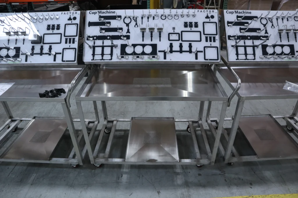 Cup machine shadow boards - with corresponding carts | Schaumburg Specialties