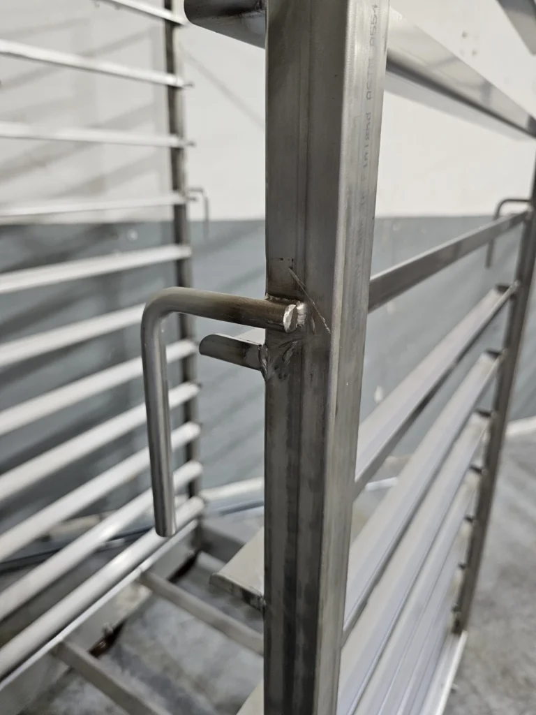 Heavy duty meat processing racks with sturdy handles | Schaumburg Specialties