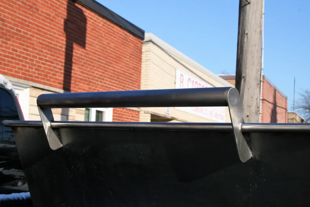 Stainless steel dough trough handle closeup outdoor | Schaumburg Specialties