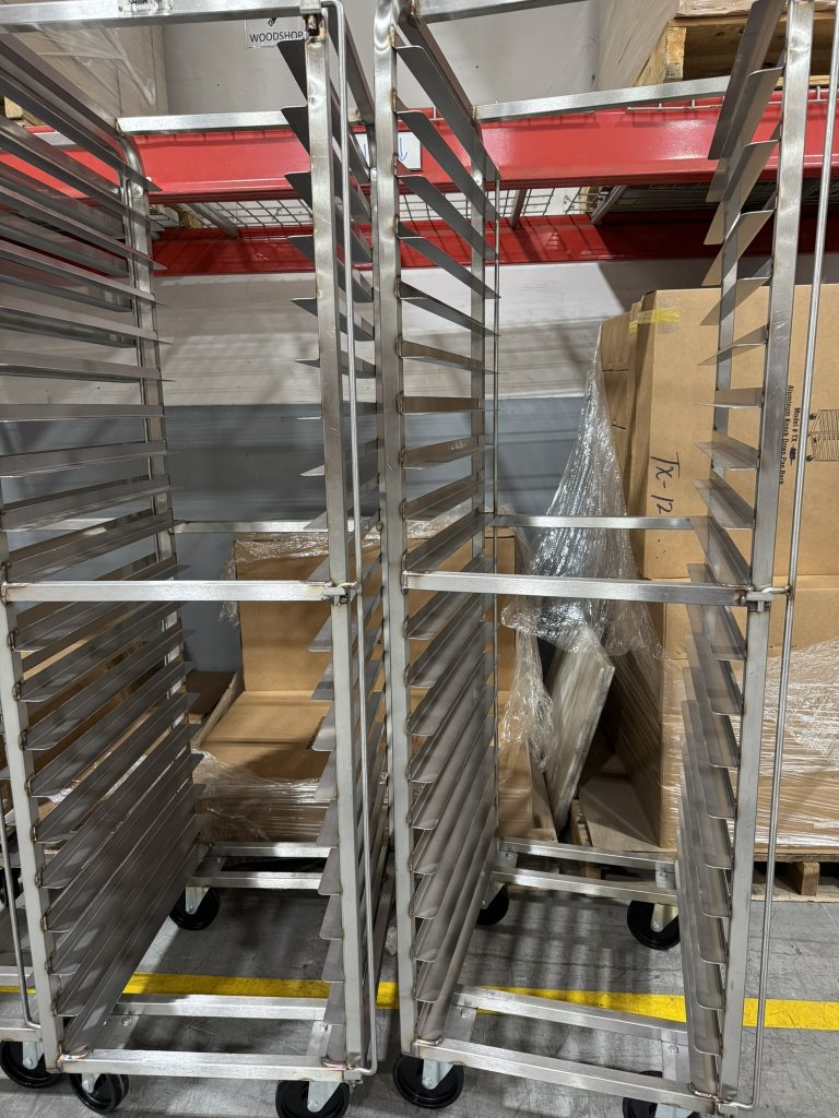 Stainless steel rack pan latch system | Schaumburg Specialties