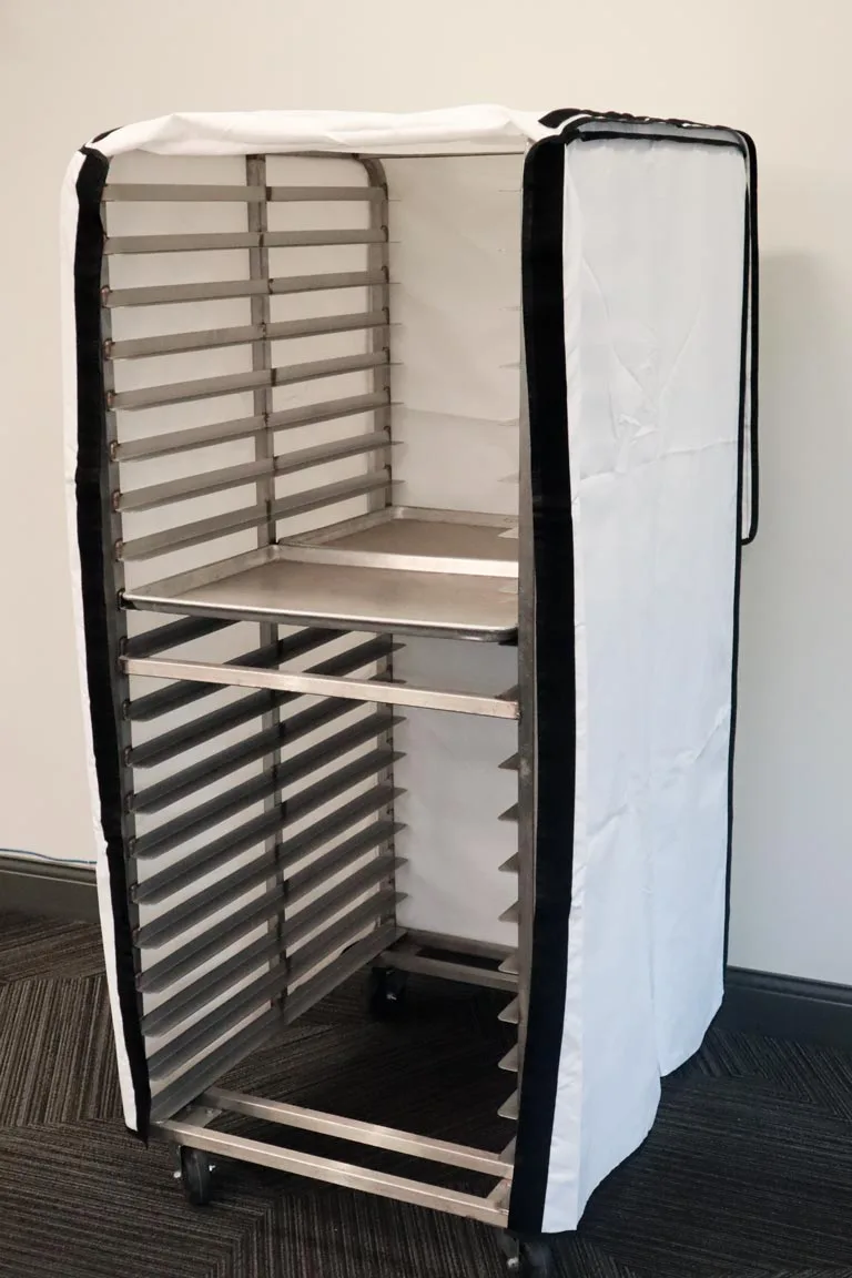 White Zipper Double Bun Pan Rack Cover